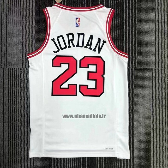 Maillot Chicago Bulls Michael Jordan NO 23 Association 2021 Blanc